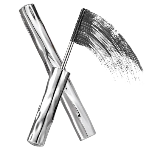 Máscara de varita de metal 3D rizado impermeable natural delgada máscara negra con varita de metal de larga duración a prueba de manchas para mujeres, máscaras