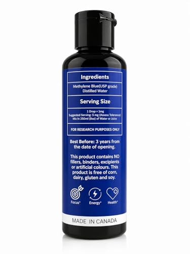 Image of 2% Methylene Blue - High Concentrate - 100ml Aqueous Solution - Ultra High Purity - USP Pharmaceutical Grade - Made in Canada
