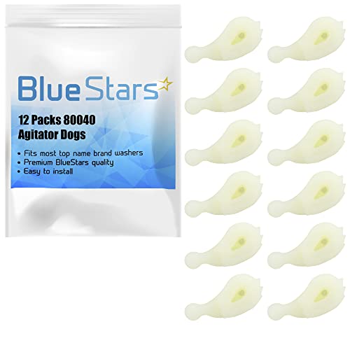 BlueStars 12 Packs 80040 Washer Agitator Dogs - Heavy Duty - Compatible with Whirlpool & Kenmore Washers - Replaces 285612 285770 3366877 387091 80040VP AP3119063 EA388034 ER80040 LP338 PS388034