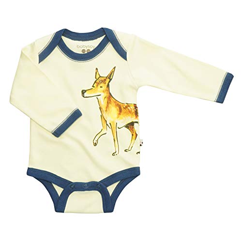 Image of Babysoy Jane Goodall Long Sleeve Animal Pattern Bodysuit