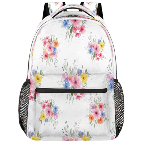 Mochila para laptop 15.6 pulgadas espaciosa de ramo floral para universidad