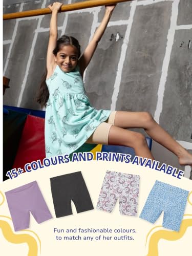 Image of mackly Girls Inner Shorts (Pack of 2) | 2-in-1 Seamless Panty Shorts with Gusset | Soft Breathable Base Layer for Dresses, Skirts