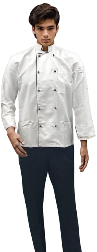 hickory Chef Coat For Men And Women Full Sleeve Chef Coat PolyCotton Unisex Chef Dress For Cooking Male Female-picture-19