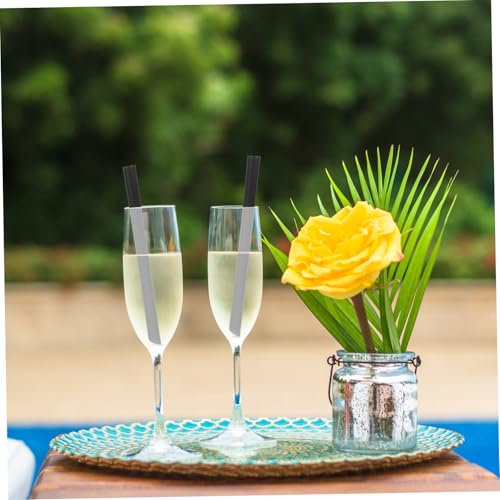 1000 pitillos desechables negros para bebidas miniatura 5
