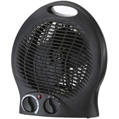 Calefactor Eléctrico 900/2000 W con Termostato Regulable y 3 Modos, Negro
