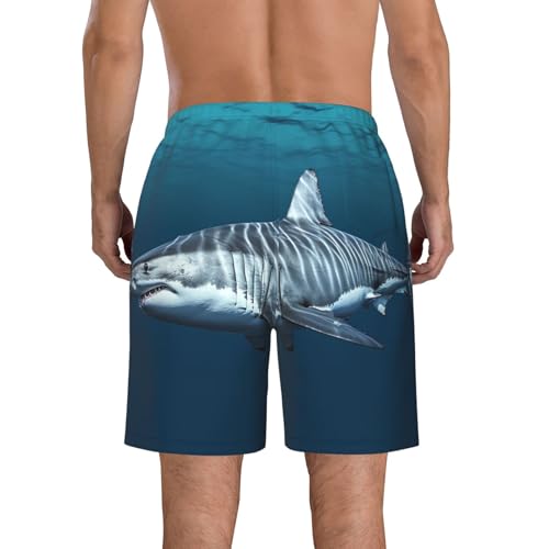 Great White Shark Men's Swim Trunks Quick Dry Board Shorts with Pockets Drawstring Beach Shorts Bathing Suit3