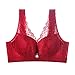 Produktbild QitunC Volltonfarbe BH Für Damen Bustier BH Ultimate Tops Ohne Bügel Top Breiter Schulterriemen Burgunderrot 115E/50E