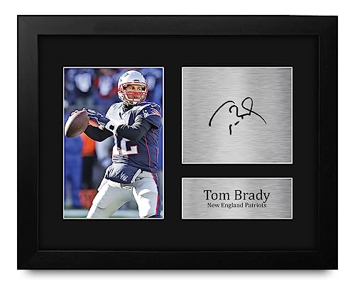 HWC Trading T Brady Framed Gift Signed Printed Autograph American Football Photo Display - US Letter Size