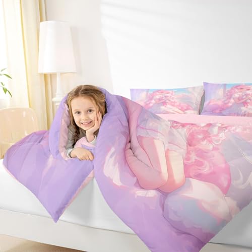 Image of Erosebridal 3D Japanese Girl Bedding Sets King - Romance Style Comforter Set for Kids Adults Japanese Anime Girly Duvet Insert Anime Gifts Quilt