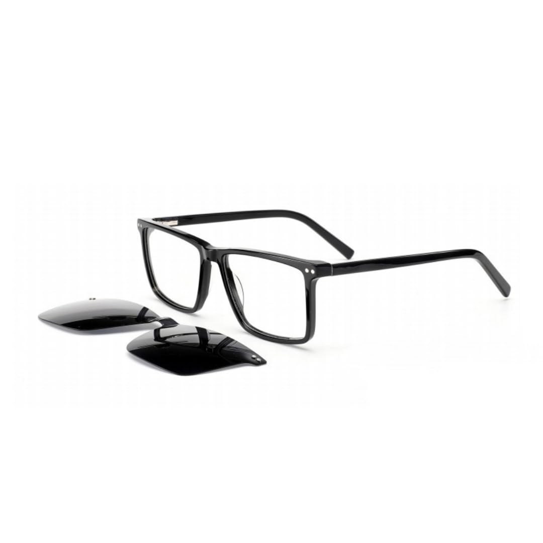Gafas de sol retro polarizadas con clip magnético, montura de acetato para hombre y mujer.