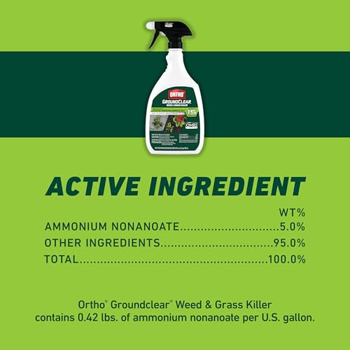 Image of Ortho GroundClear Weed & Grass Killer - Kills Dandelions, Chickweed, Crabgrass, Moss & More, OMRI Listed, Ready-to-Use Grass and Weed Killer Spray, 24 fl. oz. (2-Pack)