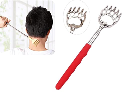 Image of Alexvyan Small Adjustable Portable Extendable Back Scratcher Handheld Massager, Metal Stainless Steel Telescoping Itching Stick Tool (Pack of 2 - Model 002)
