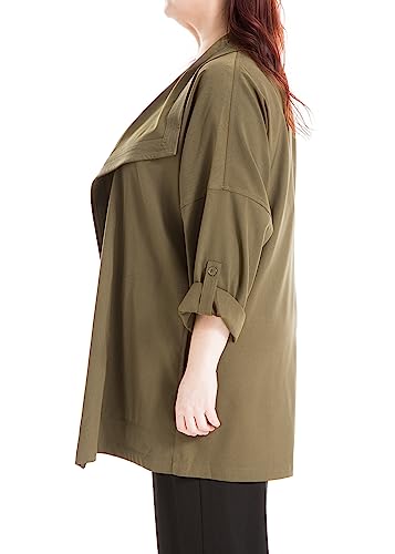 Max Studio Women's Plus Size Twill Long Jacket2