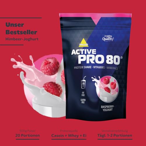 inkospor Active Pro 80 Protein Shake, Raspberry Yoghurt, 500 g Bag