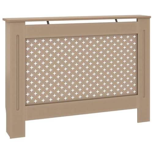 vidaXL Durable Radiator Cover in Brown | Modern Slatted Design with Shelf Space | Easy to Assemble | Made from MDF | Dimensions: 44.1