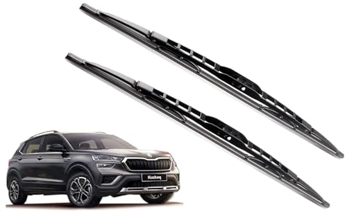 Image of Euro Care Metal Type Wiper Blade Compatibility with Skoda Kushaq Windshield Car Wiper Blade Size D-24,P-18