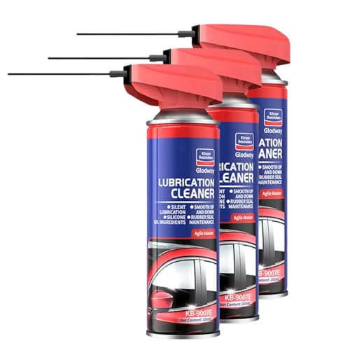 Glodway Specialist Silicone Lubricant Spray,Garage Door Lubricant Oil,with Smart Straw Sprays 2 Ways,for Door Higne,Bike,Sewing Machine,Metal Parts,6.76 OZ(Pack 3)