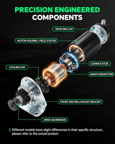 5922N Nuevo Motor de Arranque 10 Dientes Reemplazo para Kawasaki FH381V FH430V FH480V FH491V, John Deere X300 X300R X304 X320 X324 X360 Z445 Z465, Reemplazo #SAB0126 410-21063 MIA11564 21163-7007 miniatura 6