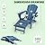 LOUNZY Folding Adjustable Adirondack Chair with Retractable Ottoman, HDPE Recliner Adirondack Chair with Cup Holder for Deck Lawn Fire Pit, Navy