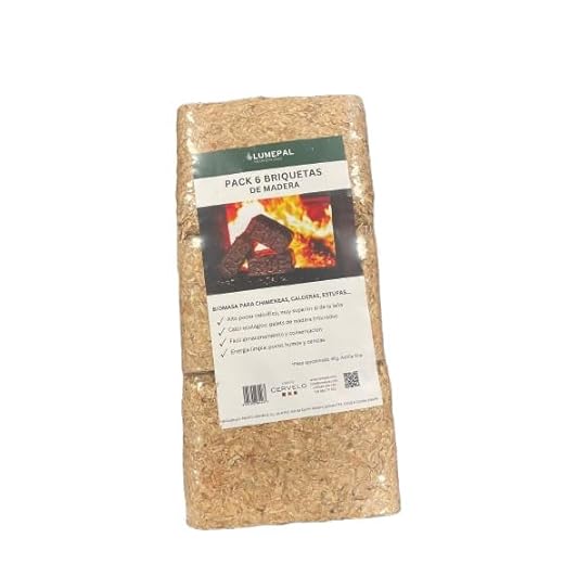 BRIQUETAS DE Madera - Pack 6 Unidades - 6kg Aprox. - Uso para chimeneas, cocinas, Estufas de leña...