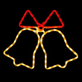 CHRISTOW Bell Christmas Light Outdoor Decoration, Energy Efficient LED Rope Light, Flashing Wall Window Silhouette, Mains Operated (55cm)
