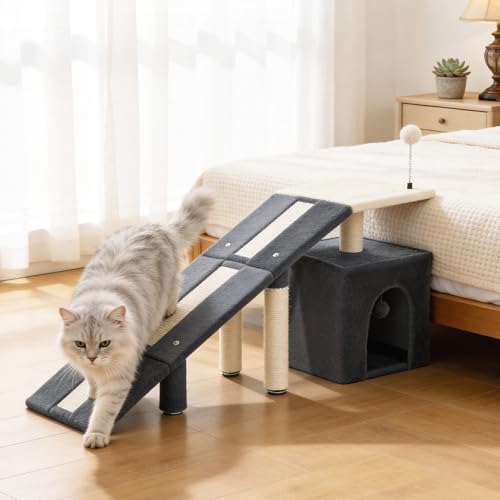 Rampa para gato HOMBYS con juguete y postes rascadores miniatura 1