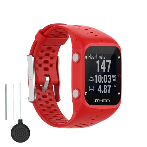Bdsidy Cinturino Compatibili con Polar M430 /PolarM400 Strap, Femmina Maschio Silicone Braccialetto di Ricambio Sportivo Cinturini per Polar M430 /M400 Smartwatch Accessori (Rosso)