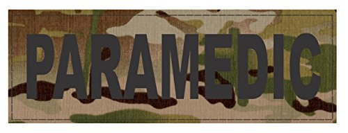 Paramedic ID Patch - 6x2 - Black Lettering - Multicam Backing - Hook Fabric