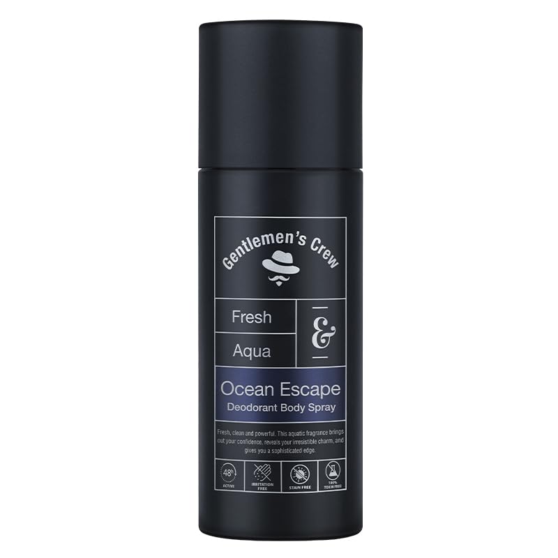 Image of Gentlemen's Crew Ocean Escape Body Spray, 150ml | Pack of 1 | Deodorant for Men | 48 hrs Freshness | Long Lasting | Anti-Microbial | Irritation & Stain Free