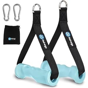 HXD-ERGO Ergonomic Exercise Handles, Resistance Band Handles Cable Machine Attachments for Fitness Workout Gym Pulley Machine LAT Pulldown System, 3 Colors