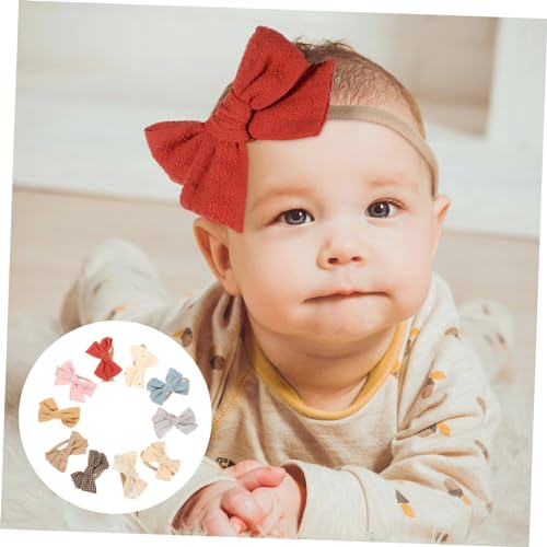 SUPVOX 10Pcs Headbands Soft Cotton Bow Hairbands Newborn Hair Accessories with Dot Print for Party Daily Wear4