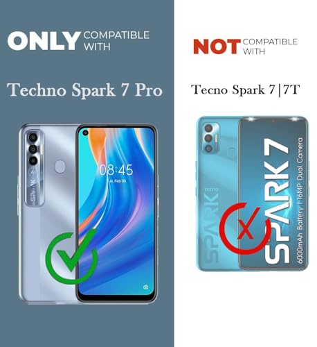 Image of Jkobi Back Cover Case for Tecno Spark 7 Pro (Crystal Glass Back | Camera Protection | Shockproof | Professional Black)