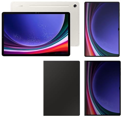 Image of Samsung Galaxy Tab S9 Ultra, RAM 12 GB, ROM 512 GB Expandable, Wi-Fi Tablet, Beige with S9 Ultra Screen Protector, Transparent & S9 Ultra Privacy Screen, Black & S9 Ultra Book Cover Keyboard, Black