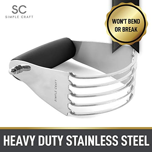 Simple Craft Pastry Cutter For Baking - Stainless Steel Pastry Blender Tool With Comfortable Grip Handle - Heavy Duty Dough Cutters & Dough Blender For Mixing Butter, Flour, and More (Black) - Thumbnail 4