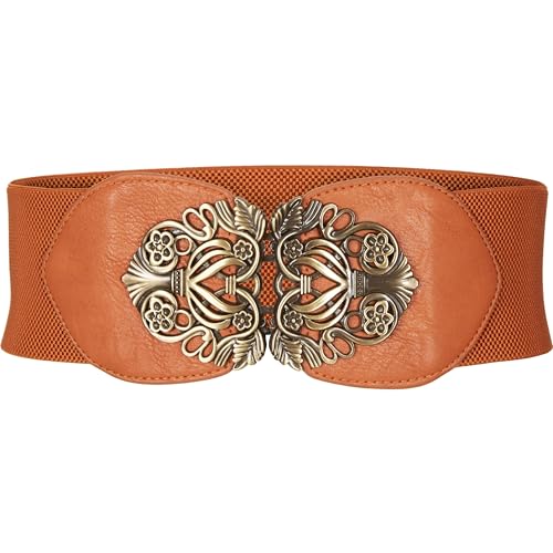 BlackButterfly 3 Inch Wide Waspie Elastic Vintage Buckle Waist Belt