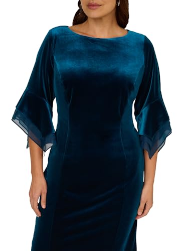 Image of Adrianna Papell Velvet Bell Sleeve Short Dress