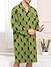 SWOMOG Mens Nightgown Long Sleeve Sleep Shirt Big & Tall Nightshirt Button Down Pajama Comfy Nightwear Army Green Bigfoot XX-Large