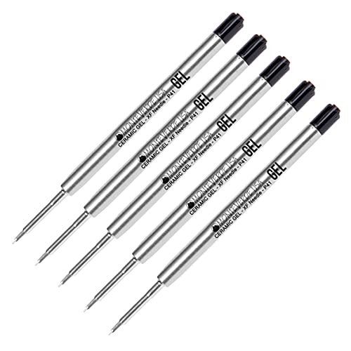 5 - Monteverde Capless Gel Ballpoint Refill to Fit Parker Ballpoint Pens, Needle Point, Extra-Fine (Bulk Packed) (Black)