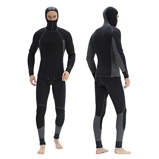 2-teiliger Herren-Neoprenanzug mit Kapuze, 3 mm, Neopren, zum Tauchen, Schnorcheln, Surfen, Schwimmen