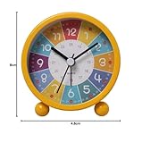 Glorlliant Kids Rainbow Alarm Clock, Cartoon Luminous Silent Table Clocks Non-Ticking for Bedroom, Home and Office Decoration Yellow - Image 4