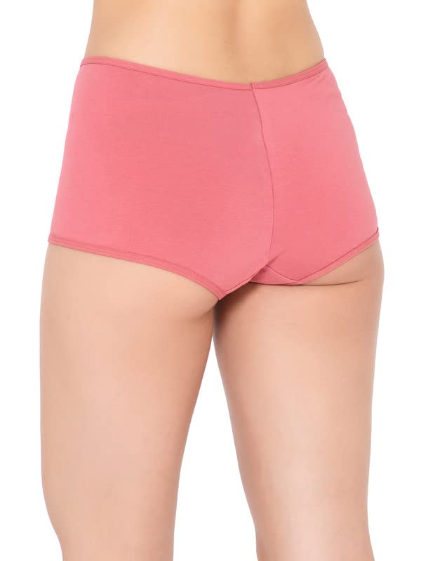 Image of Clovia Women's Cotton Mid Waist Boyshorts in Pink