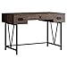 Monarch Specialties I Drawers-Industrial Style-Metal and Leather Handle Home & Office Computer Desk