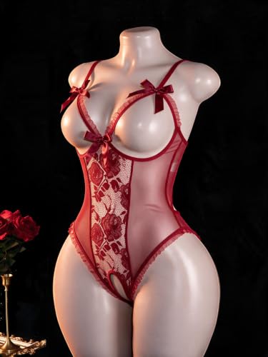 Image of Avidlove Women One Piece Lingerie Sexy Lace Babydoll Mini Bodysuit