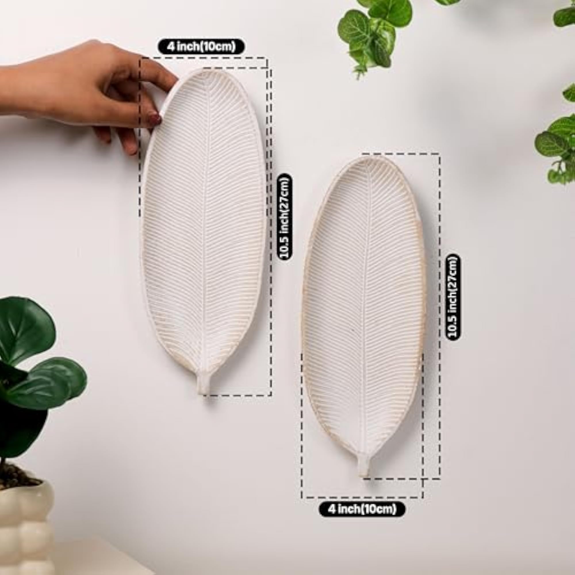Wooden Tray for Decoration, Leaf Shape Wall Décor