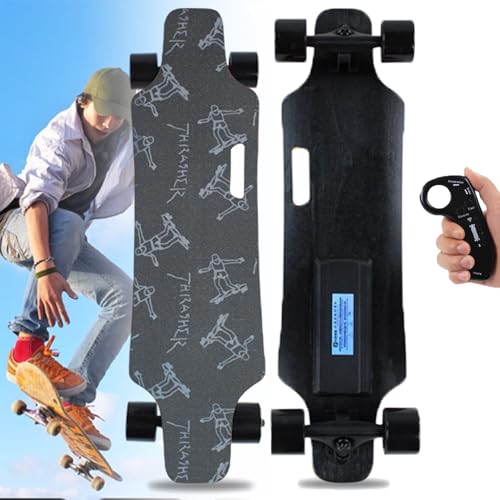 Elektro-Skateboard mit Fernbedienung, Pendler Longboard, 15KM Reichweite, Easy Carry Design für Erwachsene, Komplettes Cruiser E-Longboard