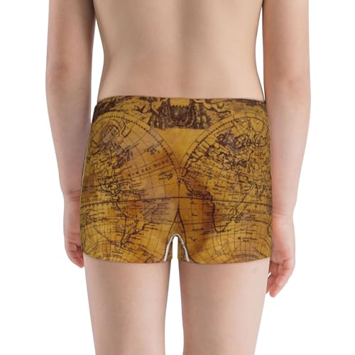 Boys' Cotton Boxer Brief Soft Underwear-Vintage Map3