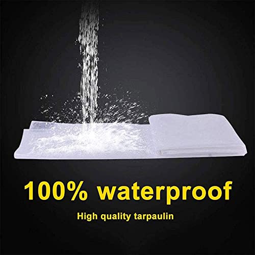 Lona impermeable resistente de 8 x 4 m transparente con ojales reforzados 5
