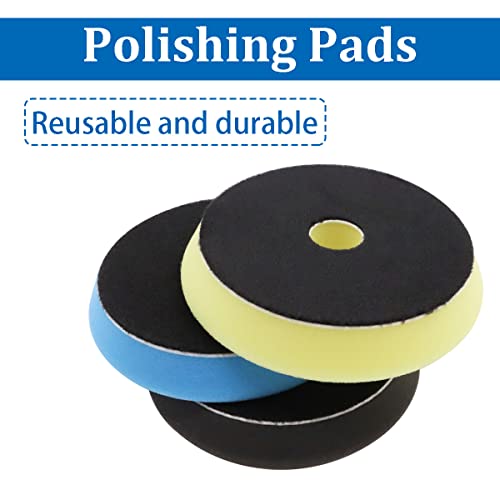 Image of Polishing Pads Kit 3pcs 5'' Orbital Buffer Pads Buffing Sponge Pads Polishing Foam Pad for Car Buffer Polisher Compounding,Polishing and Waxing O-012-B+Y+BK