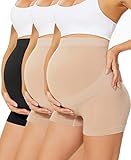 Boguish Womens Seamless Maternity Boyshort Underwear Over Bump, Pregnancy High Waisted Shapewear Panties for Support Belly