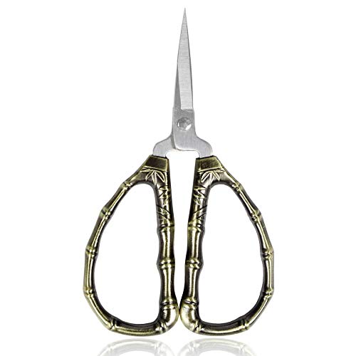 BIHRTC Sewing Scissors Small Embroidery Scissors Cross Stitch Scissors Stainless Steel Tip Classic Scissor DIY Tools for Needpoint Sewing Craft Art Work Household Copper Scissors